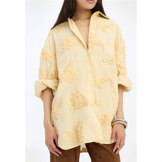 Rotate Flower Oversized Skjorte, Italien Straw 